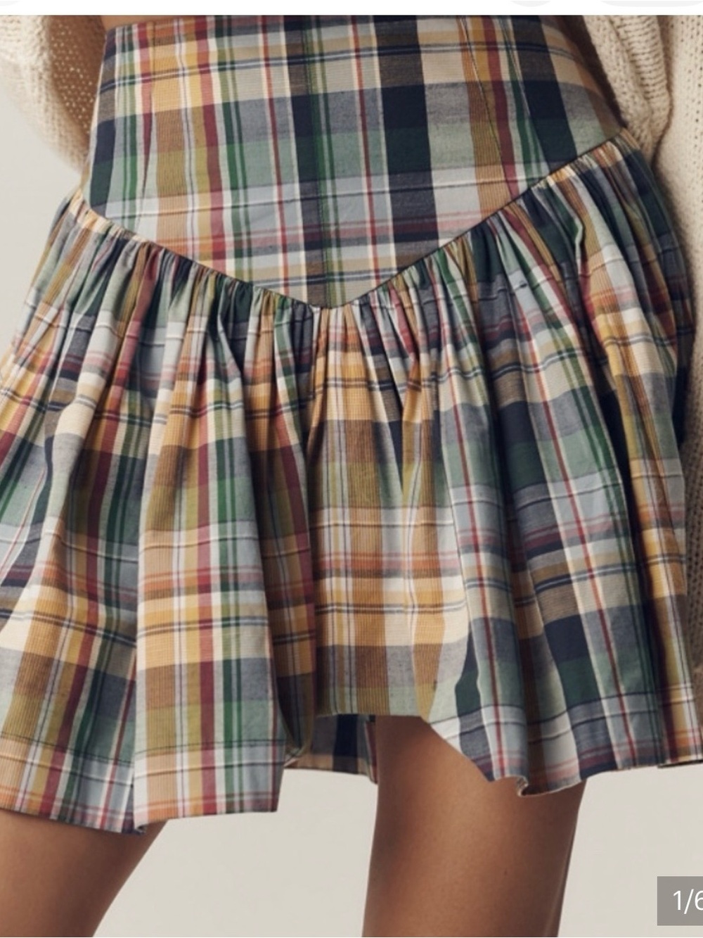 Maeve basque waist plaid skort. - Picture 4 of 11